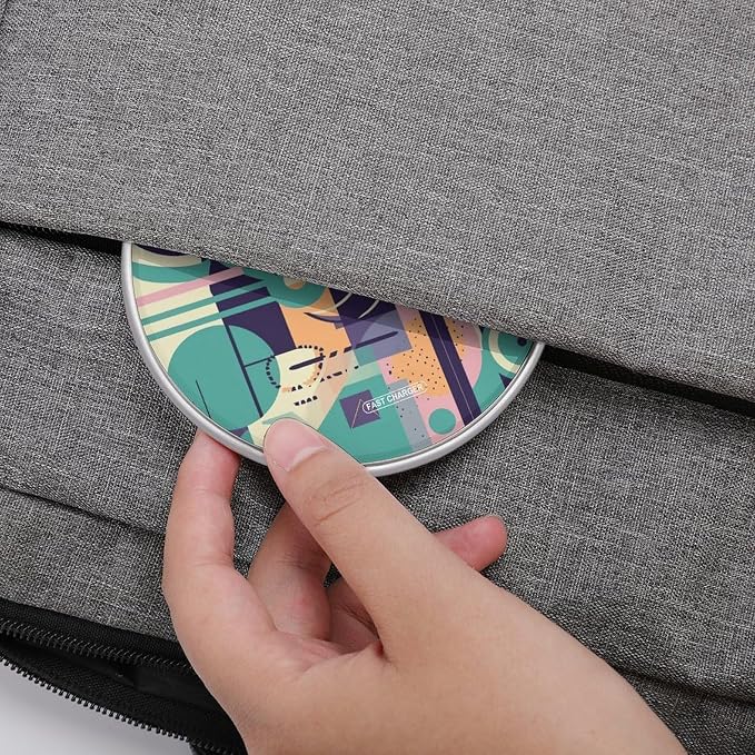 Pastel Colorful Pattern Wireless Charger Fast Charging Pad | Anti-Slip Qi Certified Wireless Charging Pad for All Phones with Wireless Charging Function for Home Office Travel