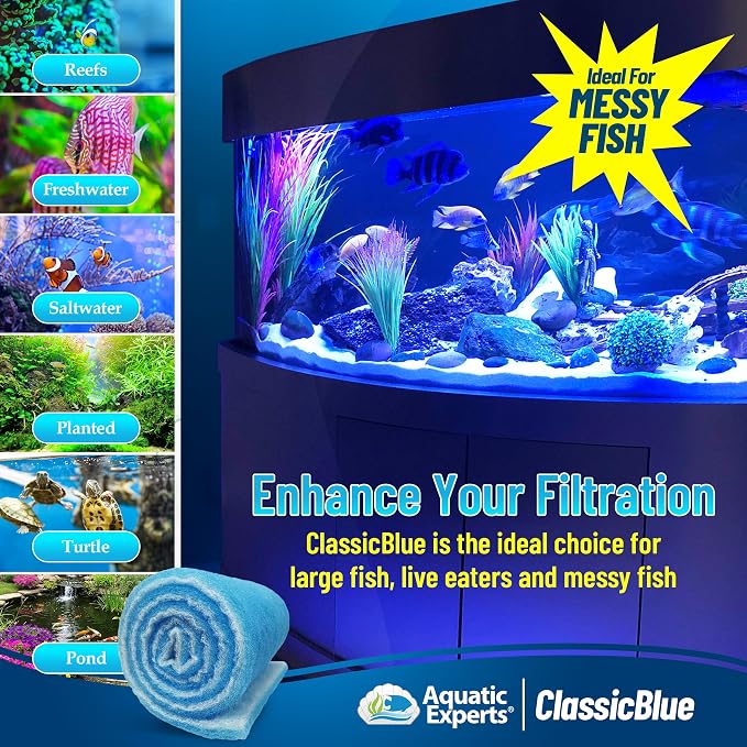 Aquatic Experts Classic Bonded Aquarium Filter Pad -12 Inches by 12 Feet by .75