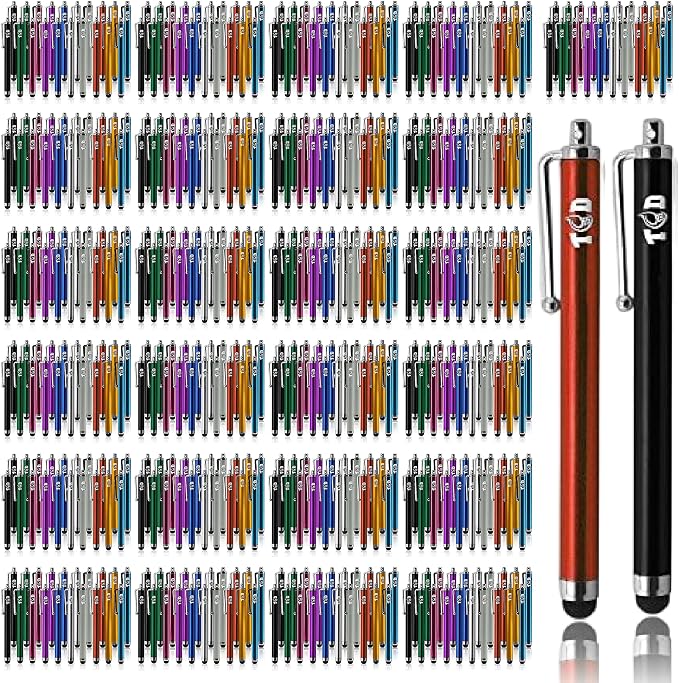 TCD 100 Pack Stylus Pen for iPad High Precision Universal Capacitive Bulk Digital Stylus Pen – Compatible w/iPhone Tablet Touchscreen Laptop – Rubber Tip Black Styluses for All Touch Screen Devices