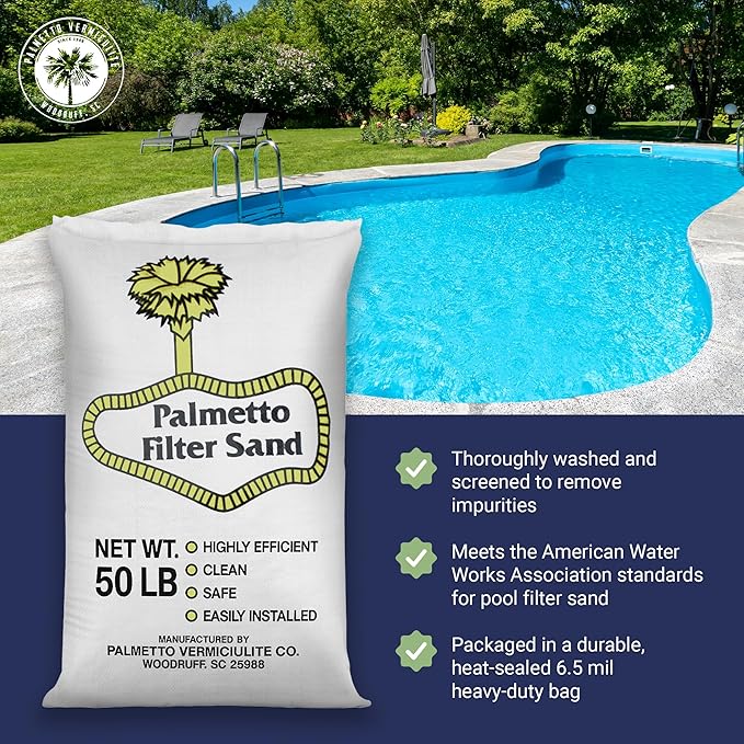 Palmetto 5 Pack Pool Filter Sand, Clean and Clear Water, Natural Sand