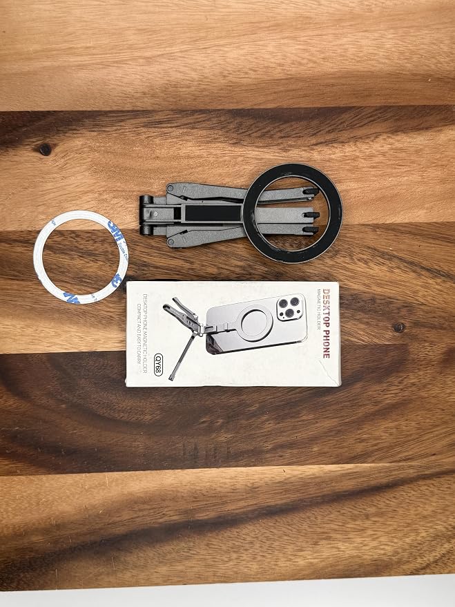 MagSafe Magnetic Foldable Phone Tripod for iPhone &amp Android | Strong magnetic hold • Pocket size • Foldable design • FaceTime • Video recording • Selfie grip • Travel stand • Desk stand