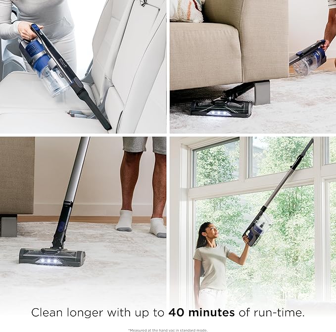 Shark | Pet Cordless Vacuum Cleaner | LED Headlights | Removable Handheld Vacuum for Pet Hair | Crevice Tool & Pet Multi-Tool Included | 40min Runtime | For Carpet & Hard Floors | Grey | IX141
