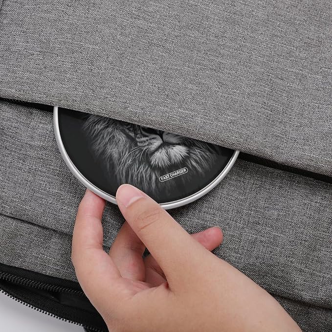 Black and White Lion Head Wireless Charger Portable Fast Charging Pad Lightweight Wireless Charging Pad 10W Slim Charging Station for Phone Charger Mat for Travel Home Office Desk