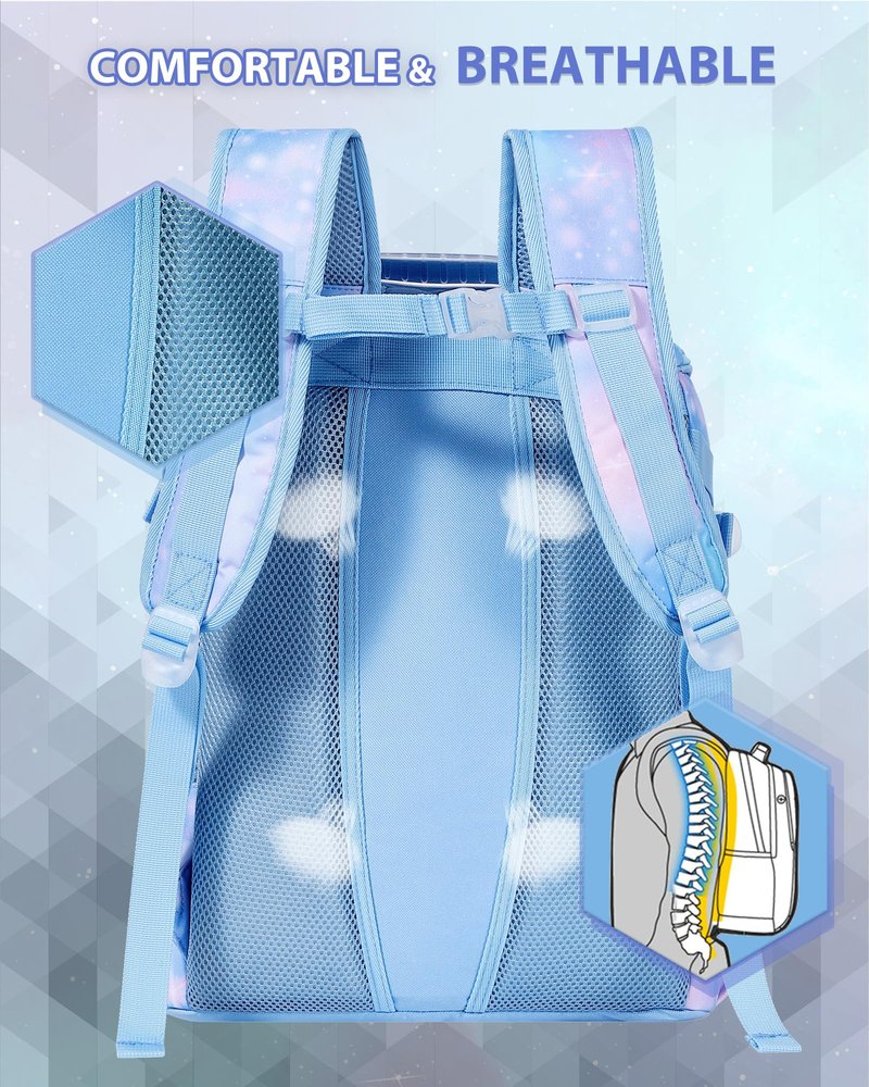 TRAILKICKER Basketball Backpack Women Fit Soccer Volleyball Baseball Football Sports Backpack Training Equipment Bag for Team (Sky Blue, M)