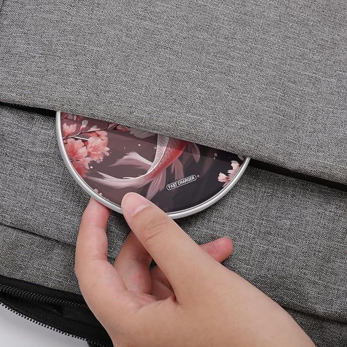 Pink Cherry Blossom Red Carp Wireless Charger 10W Fast Charging Pad Anti-Slip Qi Certified Wireless Charging Pad Charging Station Portable Phone Charger for All Wireless Charging Smartphone