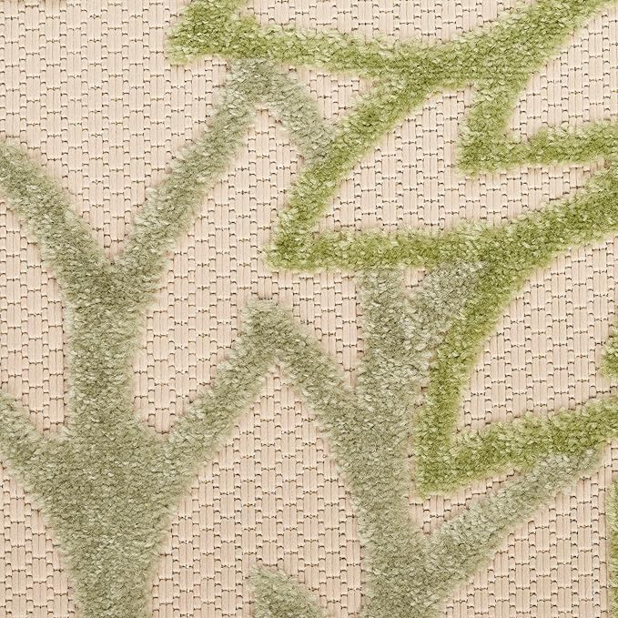 Nourison Home Aloha 4' x 6' Ivory Green Fabric Tropical Area Rug (4' x 6')