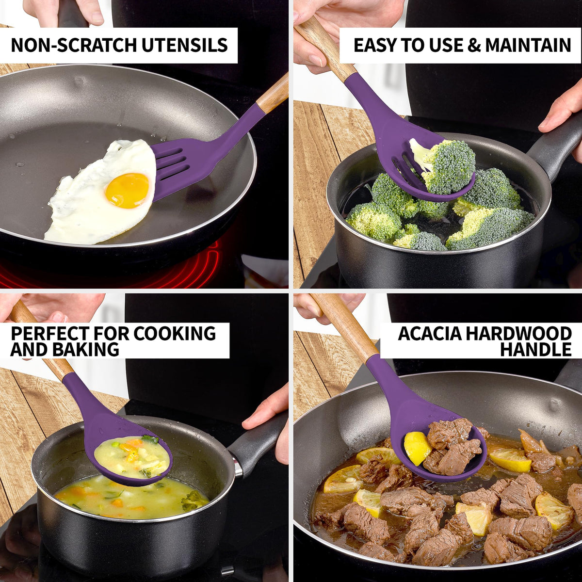 Zulay Kitchen 8 Piece Silicone Utensil Set
