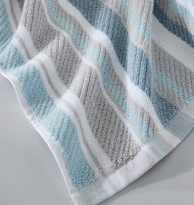 Tommy Bahama Nautica - Bath Towels, Highly Absorbent & Soft, Stylish Bathroom Decor (Zane Chevron Blue, 6 Piece)
