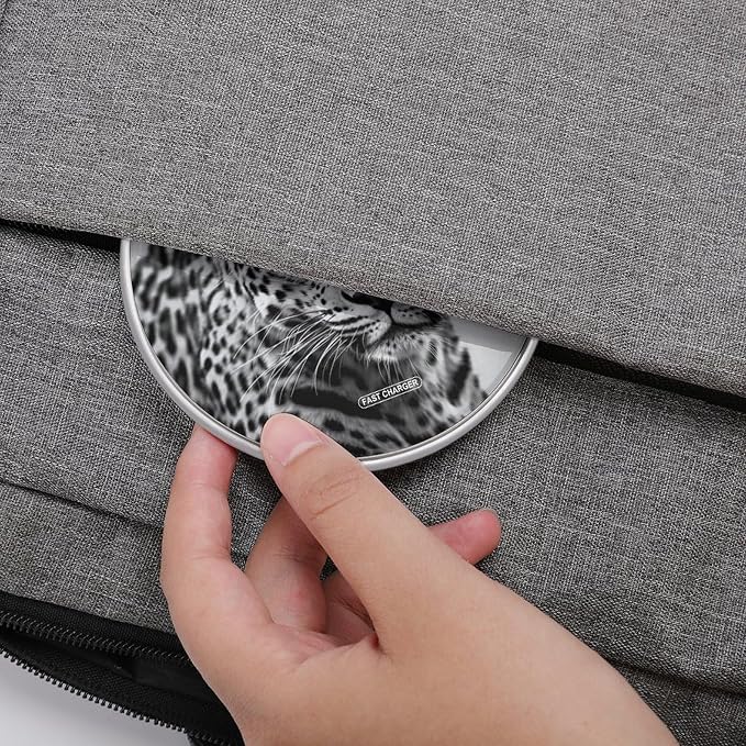 Black White Leopard Animal Wireless Charger Portable Fast Charging Pad Lightweight Wireless Charging Pad 10W Slim Charging Station for Phone Charger Mat for Travel Home Office Desk