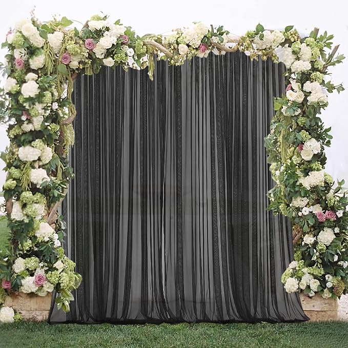 RYB HOME 2 Panels Porch Screen Mesh Outdoor Curtains Lightweight Mosquito