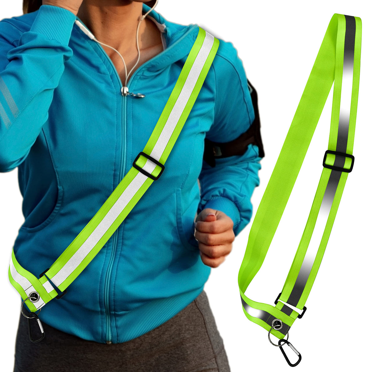 HiVisible | Reflective Sash for Walking at Night Adjustable Safety Sash for Men Women Kids Reflective Belt Sash for Running Walking Biking