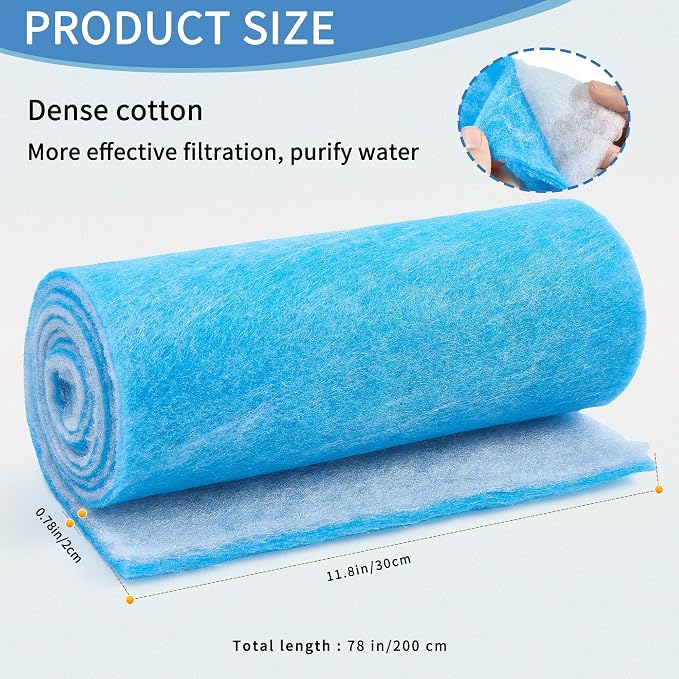 12" x 78" Aquarium Filter Sponge Fish Tank Pond Filter Media Filters Pad