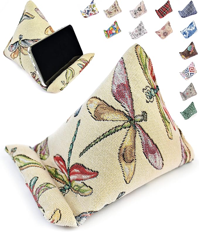 Handmade Phone Pillow Holder - The Wedge Mobile Device Stand - Fabric Phone Stand for All iPhones All Smartphones! 7 x 6.1 x 5.5 Inches (ABC)