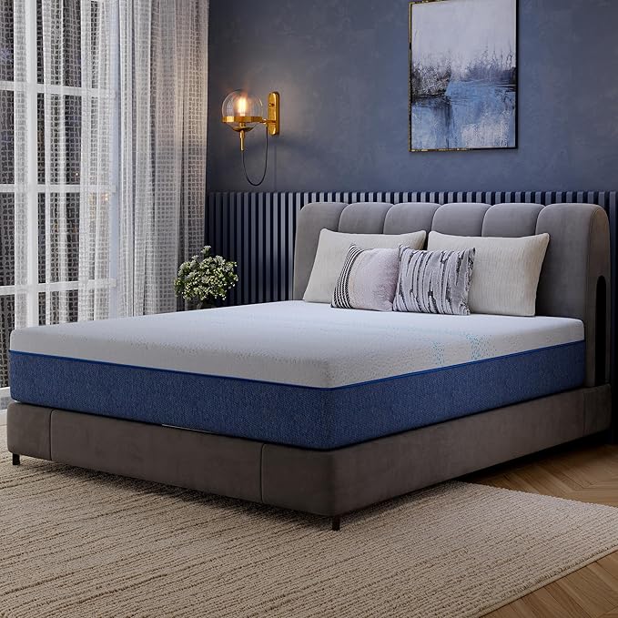 EGOHOME 10 Inch Full Mattress, Gel Memory Foam with Charcoal, Fiberglass Free, CertiPUR-US Certified, Temperature-Regulating, Machine Washable Cover, 75" x 54" x 10", Medium