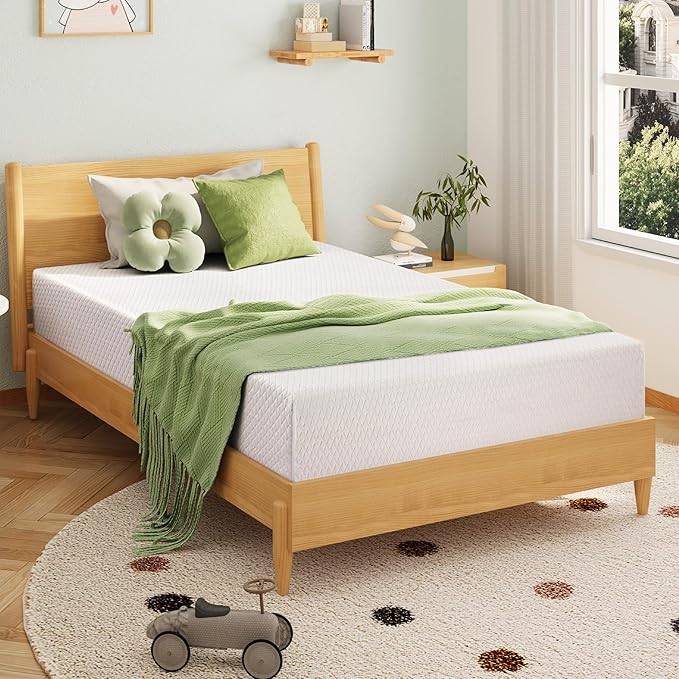 EGOHOME 12 Inch Queen Mattress, Memory Foam Mattress in a Box with Cooling Green Tea Gel, Relieve Pressure with Medium Support, CertiPUR-US Certified, 80''L x 60''W, White