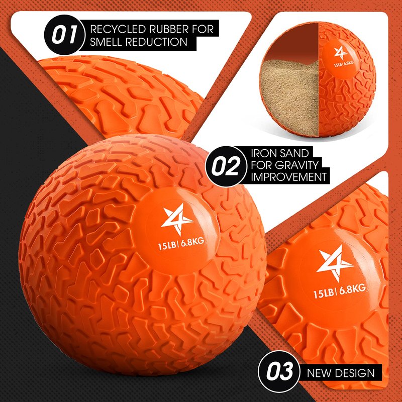 Yes4All Fitness Slam Ball Triangle for Exercise, Strength, Dynamic Workout, Multiple Weight Options Weighted Ball