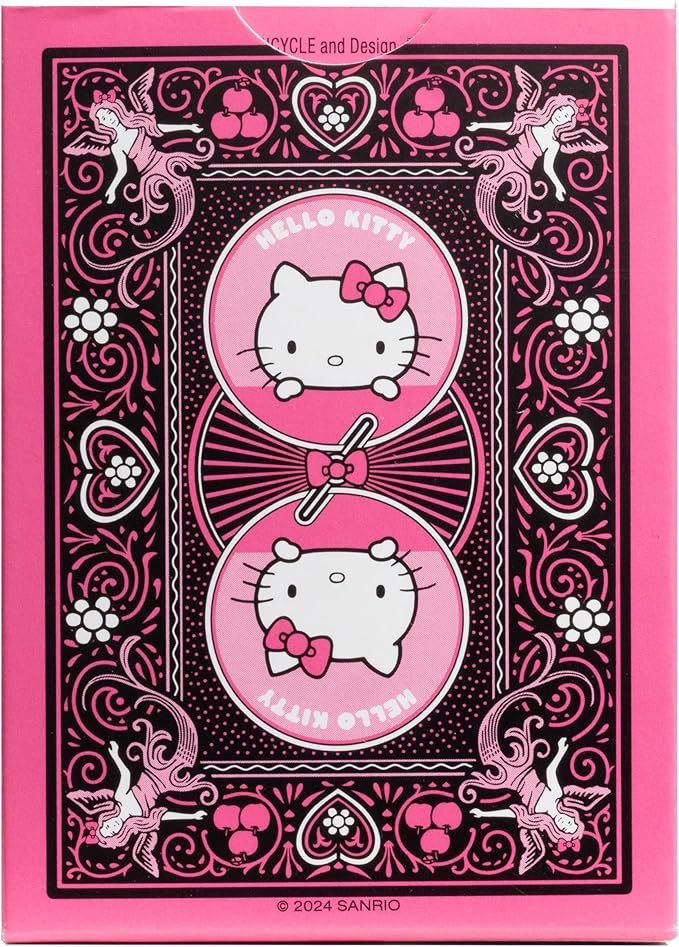 Bicycle Hello Kitty Playing Cards Bundle, Sanrio Black & Pink Hello Kitty and Kuromi Collectible Deck of Cards
