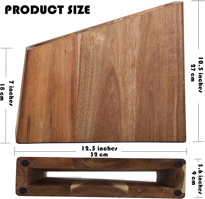 Azauvc Magnetic Knife Block,12-16 Knives Holder with Powerful Magnets,Knife Board Knife Strip Rack with Strong Magnet
