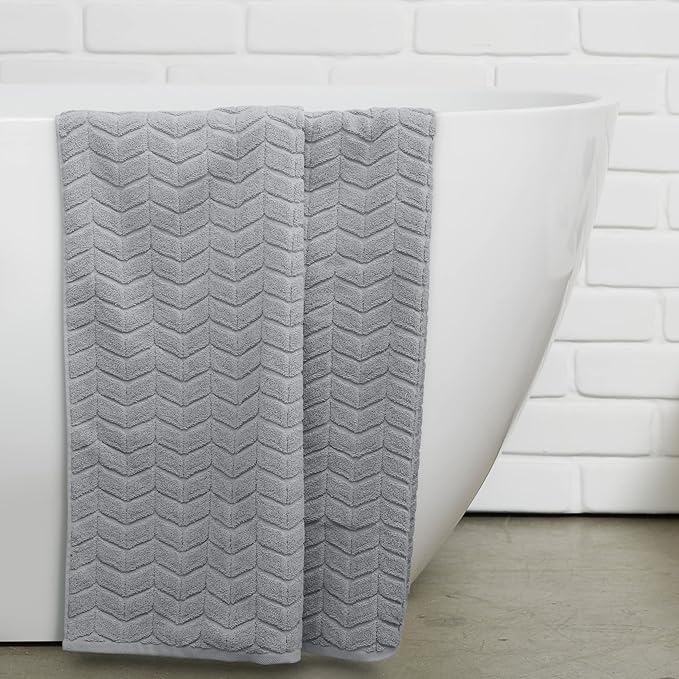 Ultra Soft & Stylish 700 GSM Luxury Bath Sheets | Pack of 2 | Extra Large 35x70 Inches | 100% Zero-Twist, Long-Staple Cotton | Remarkably Absorbent (Pewter Grey)