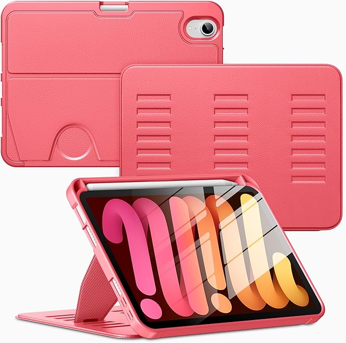 VIKESI Case for iPad mini 7 (A17 Pro) and iPad mini 6Multiple Angles Magnetic Stand CoverShockproof Soft BackPencil Holderand Auto Sleep/WakeBlack