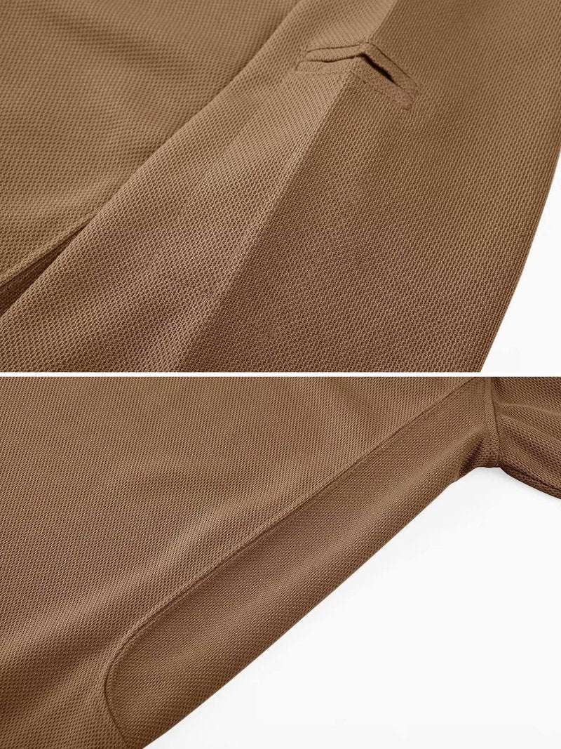 MAGCOMSEN Mens Polo Shirts Short Sleeve Golf Work Casual Quick Dry Breathable Summer Shirt Brown M