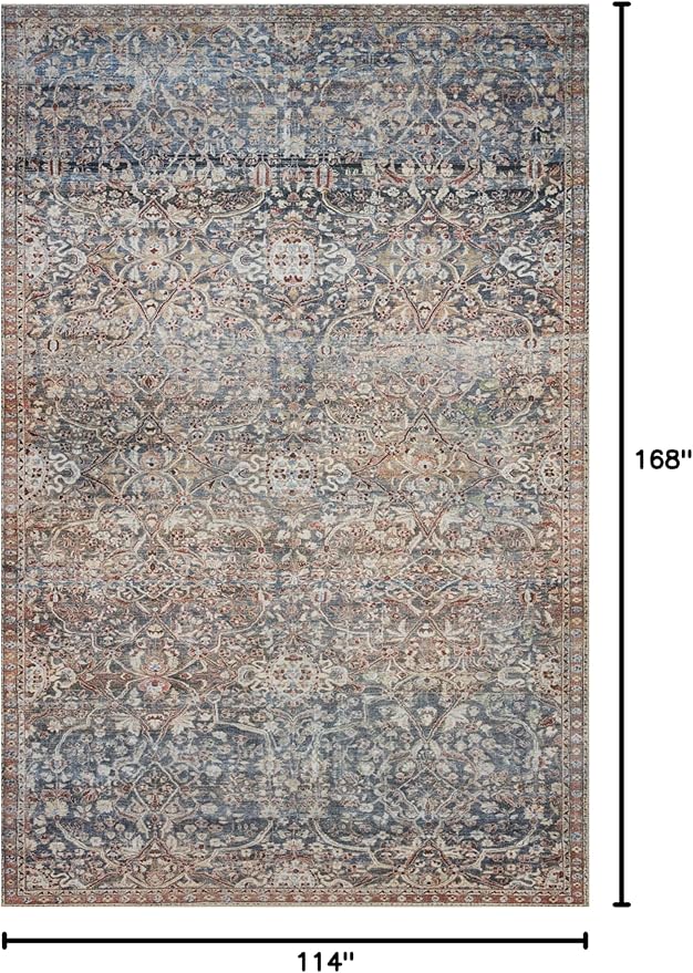 Loloi Chris Loves Julia Jules Collection JUL-06 Denim/Spice 9'-6" x 14', .13" Pile Height, Area Rug