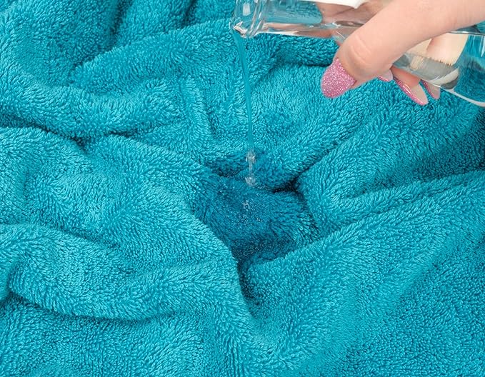 American Soft Linen Luxury 4 Piece Bath Towel Set, 600 GSM 100% Cotton Turkish Bath Towels for Bathroom, 27x54 in Extra Large Bathroom Shower Towels, Aqua Blue