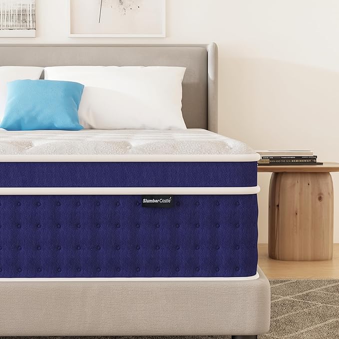 14 Inch King Size Mattress, King Mattress in a Box, Memory Foam Hybrid Mattresses with Individual Pocket Spring, Innerspring King Mattresses, Medium Firm Feel, CertiPUR-US Certified