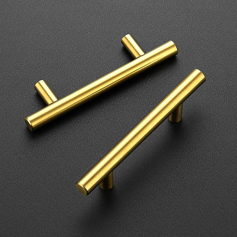 Ravinte 50 Pack 5 Inch Cabinet Pulls Brushed Brass Stainless Steel Kitchen Drawer Pulls Cabinet Handles 5”Length, 3” Hole Center