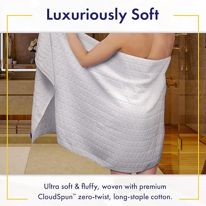 Ultra Soft & Stylish 700 GSM Luxury Bath Sheets | Pack of 2 | Extra Large 35x70 Inches | 100% Zero-Twist, Long-Staple Cotton | Remarkably Absorbent (Pewter Grey)