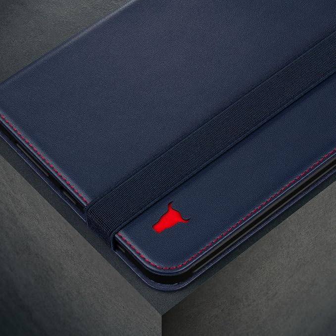 TORRO Case Compatible with iPad mini 7/6 – Genuine Leather iPad mini 7th / 6th Generation (2024/2021) Cover with Stand Function Apple Pencil Connectivity and Wake Sleep Function (Black)
