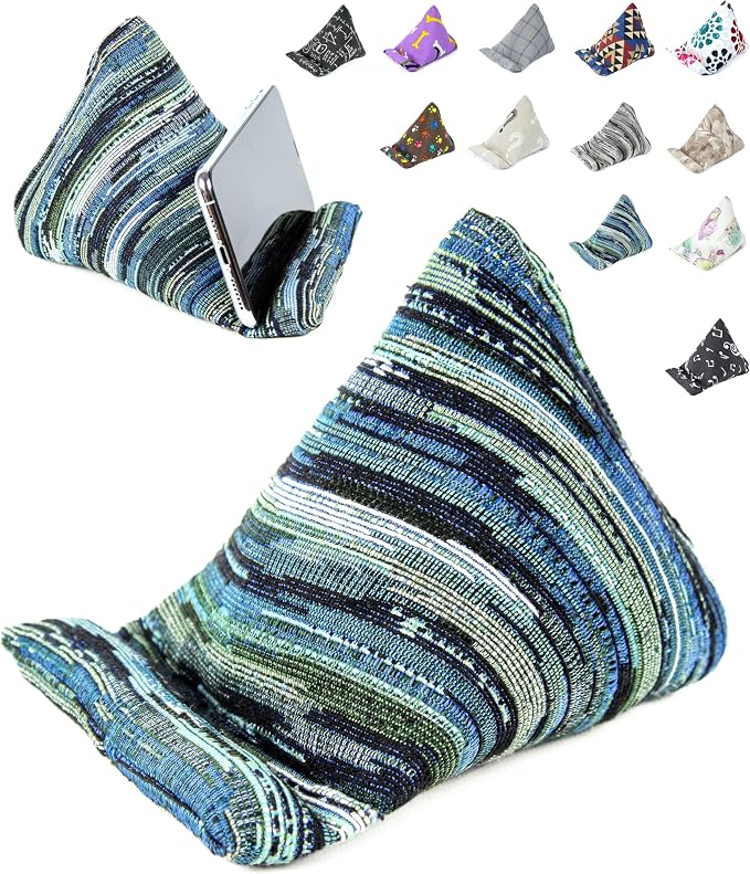 Handmade Phone Pillow Holder - The Wedge Mobile Device Stand - Fabric Phone Stand for All iPhones All Smartphones! 7 x 6.1 x 5.5 Inches (ABC)