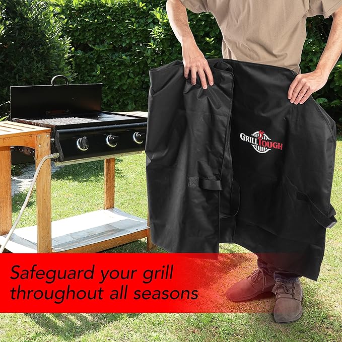 GrillTough Heavy Duty Griddle Cover for Outdoor Griddle, Fits 28 Inch Griddle – Waterproof, Weather Resistant, UV & Fade Resistant with Adjustable Straps – Flat Grill Cover, Black