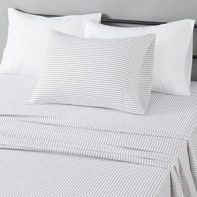 Amazon Basics Lightweight Super Soft Easy Care Wrinkle Free Microfiber 3 Piece Bed Sheet Set with 14-Inch Deep Pockets, Twin, Plum, Solid, Kids, Men & Women Bedding