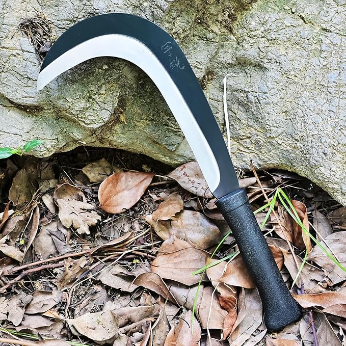 Sickle, Machete,Clearing Sickle,Weed Removal&Grass Clearing,Magnetic Long Handle,Compact&Portable Gardening&Farming,Soft Rubber Handle…