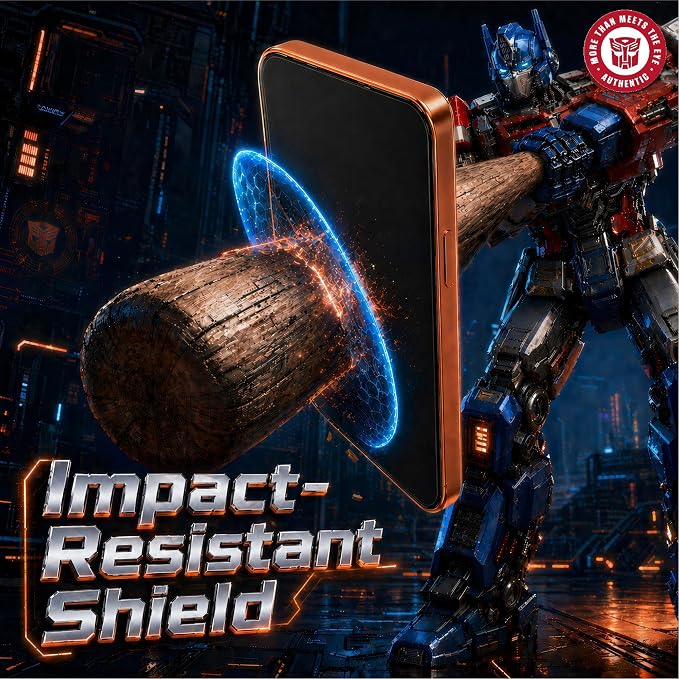 Transformers Licensed iPhone 15 Screen Protector | Impact Resistant Scratch Resistant Bubble-Free Install Smooth Touch Fit 365-Day Warranty