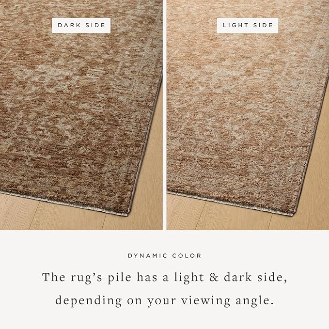 Loloi Magnolia Home by Joanna Gaines Junie Collection JUE-01 Clay/Natural 11'-6" x 15'-7", .38" Pile Height, Area Rug