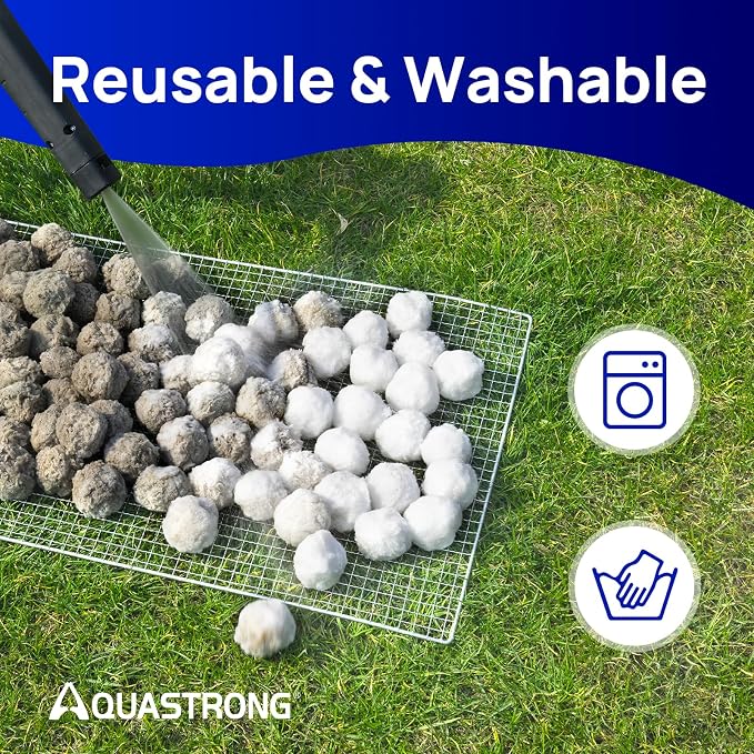 AQUASTRONG Pool Filter Balls for Sand Filters, 3.1 lbs Reusable Pool Sand