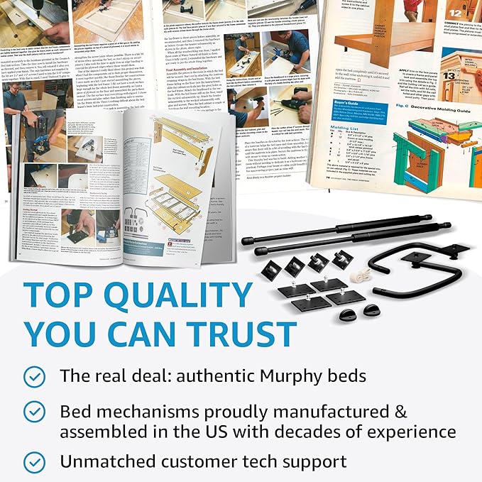 Create-A-Bed Queen Size Deluxe Murphy Bed Kit, Horizontal