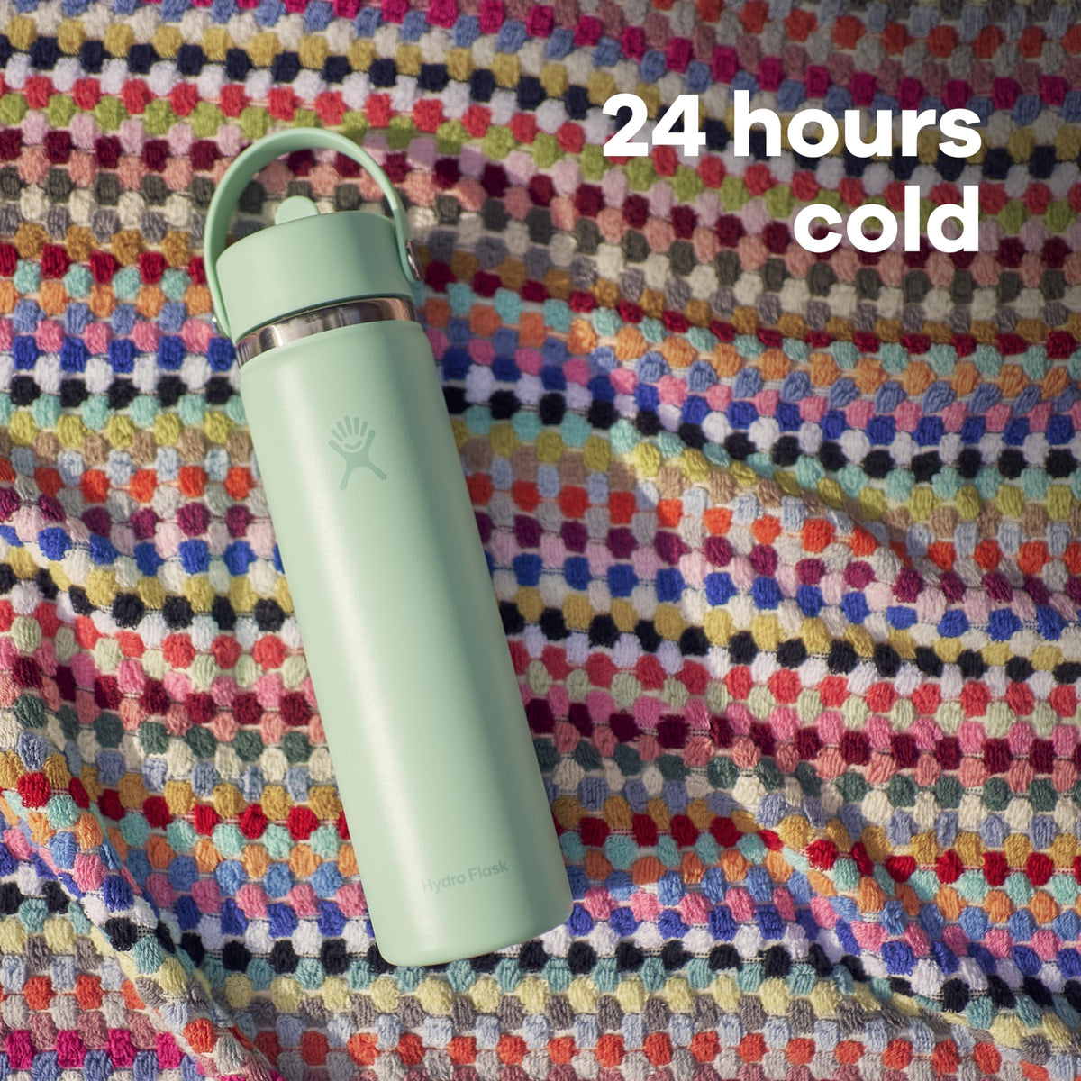 Hydro Flask Water Bottle - Insulated Stainless Steel - Wide Straw Lid, Non Spill, Leakproof in 64 Oz Tonal White