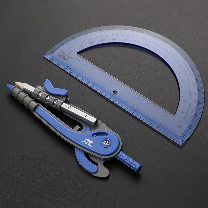 Mr. Pen- Compass and Protractor Set, Math Compass for Geometry and Drawing
