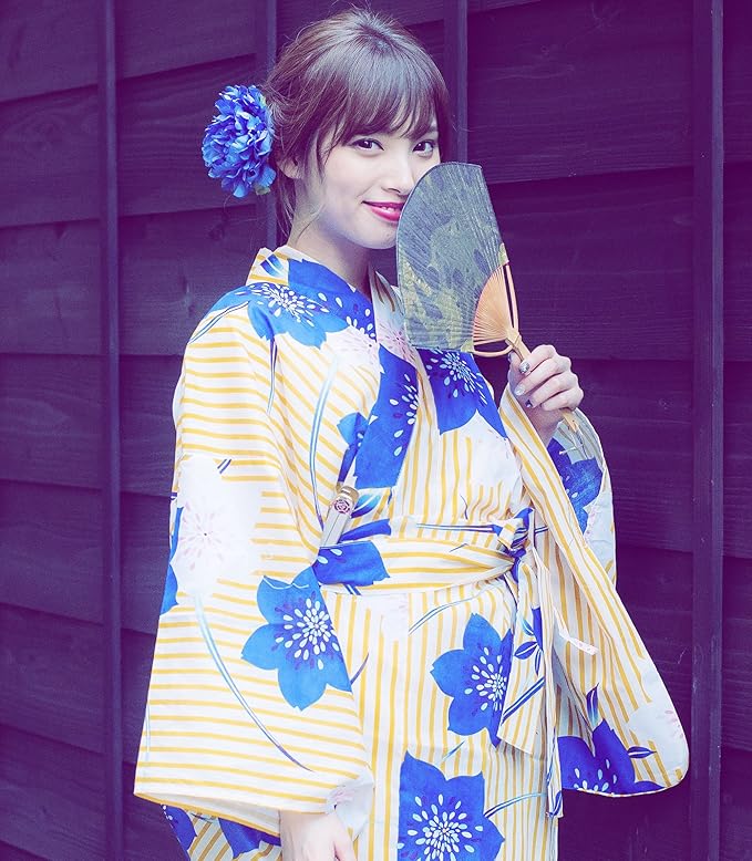 Kimura Jitsugyo Women's Kyoto Traditional Easy Wearing Kawaii Yukata Robe(Japanese Casual Kimono) Set 2