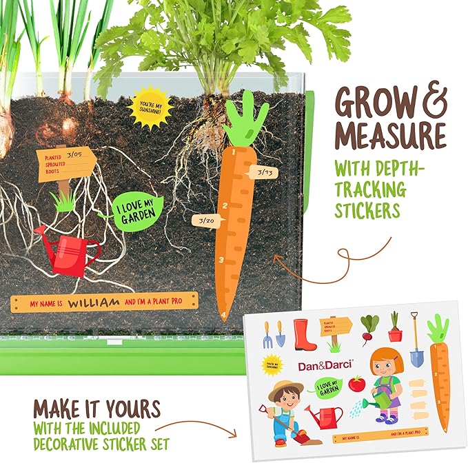 Dan&Darci Root Viewer Kit for Kids - Grow Your Own Plant for Boys & Girls Easter Gifts - Science STEM Toy & Craft Growing Kits for Ages 4-8 Birthday Gifts for Boy, Girl 4, 5, 6, 7, 8, Year Old