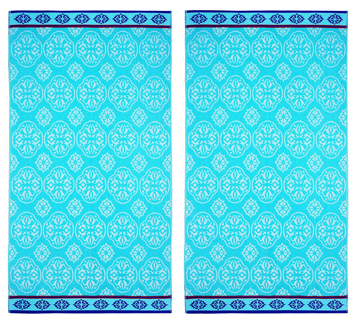 COTTON CRAFT Oversized XL Beach Towels - 39 x 68 inches - 2 Pack