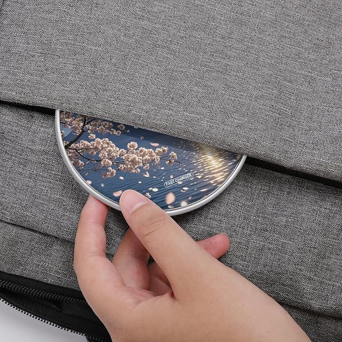 Bright Moon Hangs High Wireless Charger with USB CableAluminum Alloy Frame 10W Max Compatible Fast Wireless Charging Pad- 3.2ft Cable Included for Travel Home Office Desk