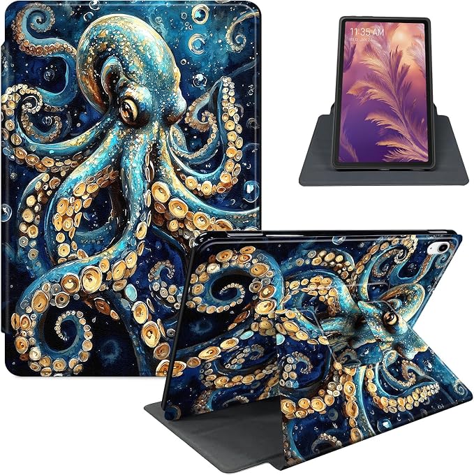 for iPad 11th Generation (A16 2025) 11 / iPad 10th Gen 10.9 2022 Case 360° Rotating PU Leather Stand Cover with Auto Sleep/Wake Shockproof TPU Backl Two Dragons Fighting