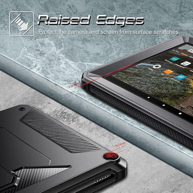 Fintie Shockproof Case for Fire HD 10 &amp 10 Plus 11th Gen 2021 Black | Tuatara Built-in Screen Protector &amp Kickstand Heavy Duty Rugged Full-Body Unibody Hybrid Cover Drops/Impacts/Dust Resis