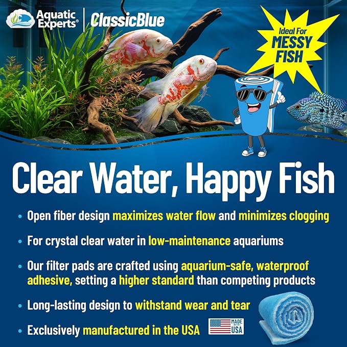 Aquatic Experts Classic Bonded Aquarium Filter Pad -12 Inches by 12 Feet by .75
