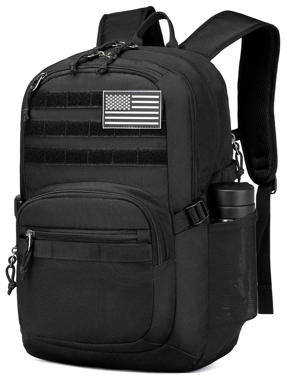 Wotony Military Tactical Backpack for Men Army 3 Days Assault Pack Bag with Molle System for Outdoor Adventures (Black, 30L)