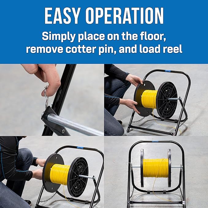Jonard Tools CC-2721 High Durability Steel Cable Caddy, Holds Cable Reels Up To 20" Diameter and 100 lb Capacity